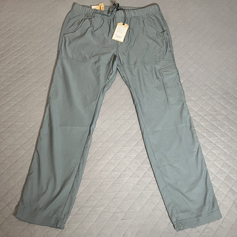 Prana Mens XL x 30 Stretch Zion E-Waist Pants II Grey Blue Standard Fit - NWT